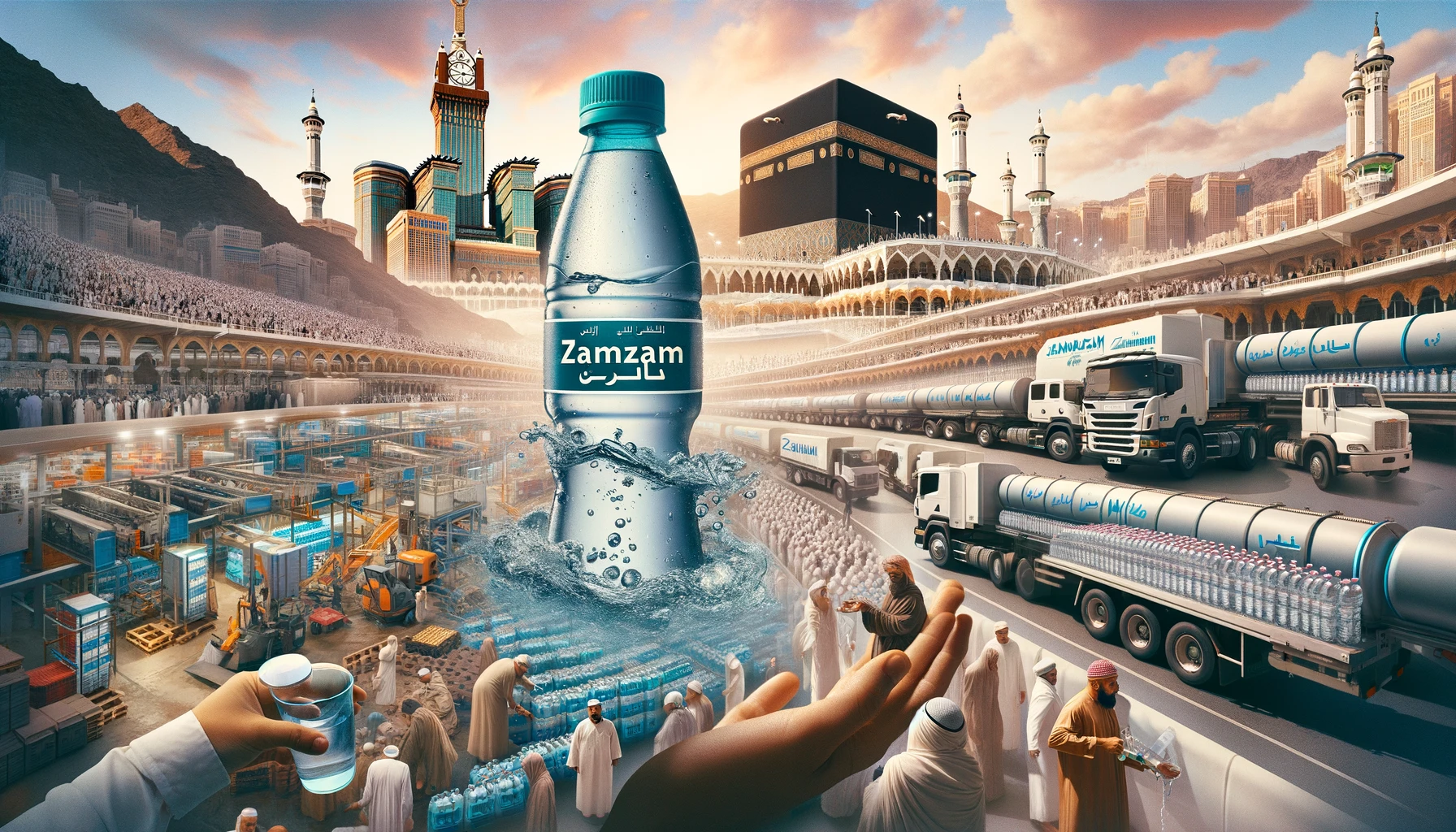 DALLA_E_2023-12-29_15.39.24_-_Create_an_image_that_visually_combines_the_following_elements__pilgrims_at_the_Zamzam_water_distribution_area_near_the_Kaaba_water_trucks_labeled_wit.png